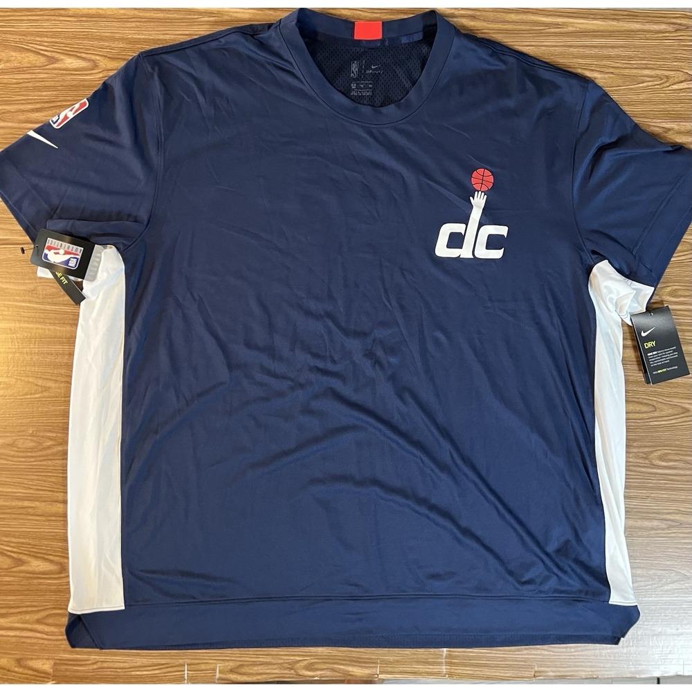 NWT Nike Washington Wizards Shirt Mens XXL Blue NBA On Court Tee Dri Fit